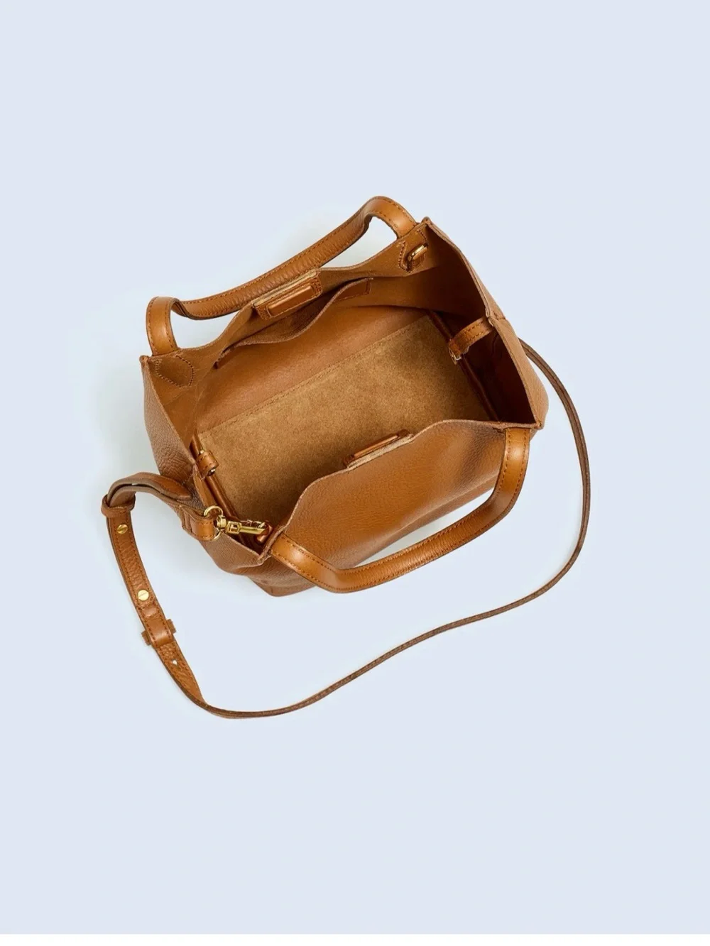 Madewell Mini Shopper Tote in Pebbled Leather, Sepia Brown, like new
